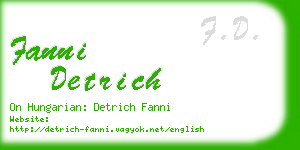 fanni detrich business card